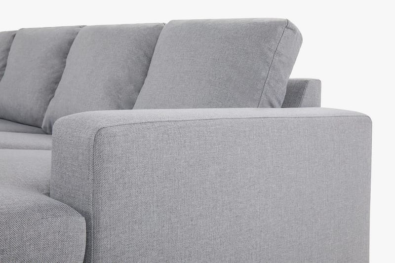 Crazy 4-seters Venstrevendt U-formet Large Sofa med Divan og Sjeselong i Stoff - Grå - Møbler - Sofaer - U-sofa