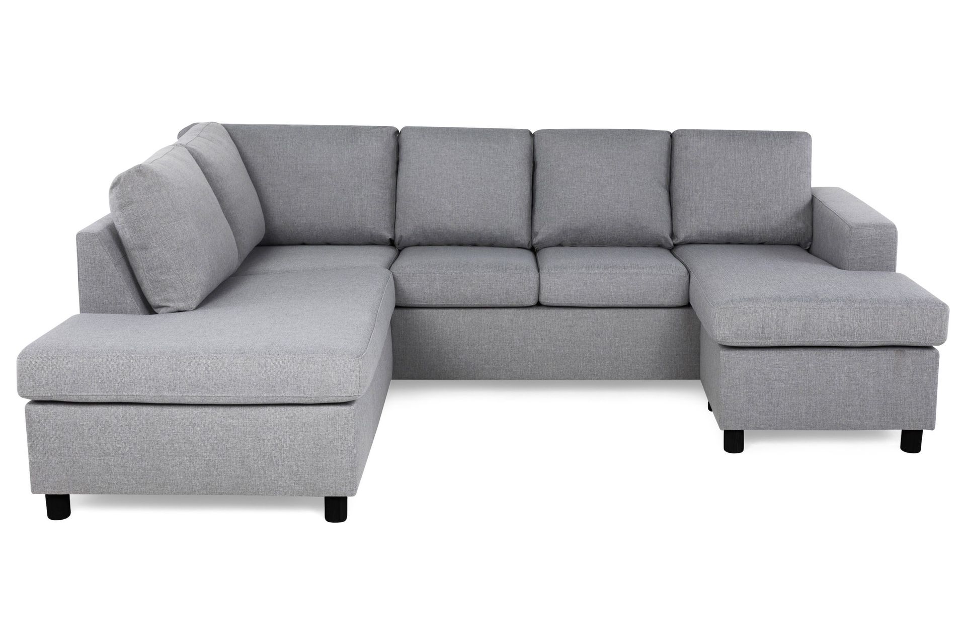 Crazy 4-seters Venstrevendt U-formet Large Sofa med Divan og Sjeselong i Stoff - Grå