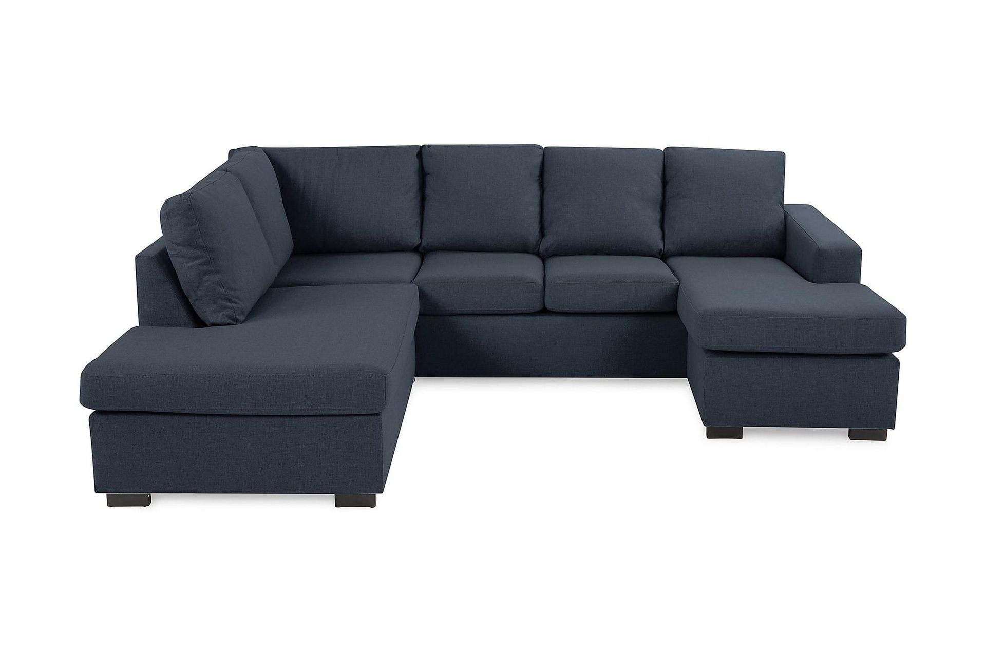 Crazy 4-seters Venstrevendt U-formet Large Sofa med Divan og Sjeselong i Stoff - Mørkeblå