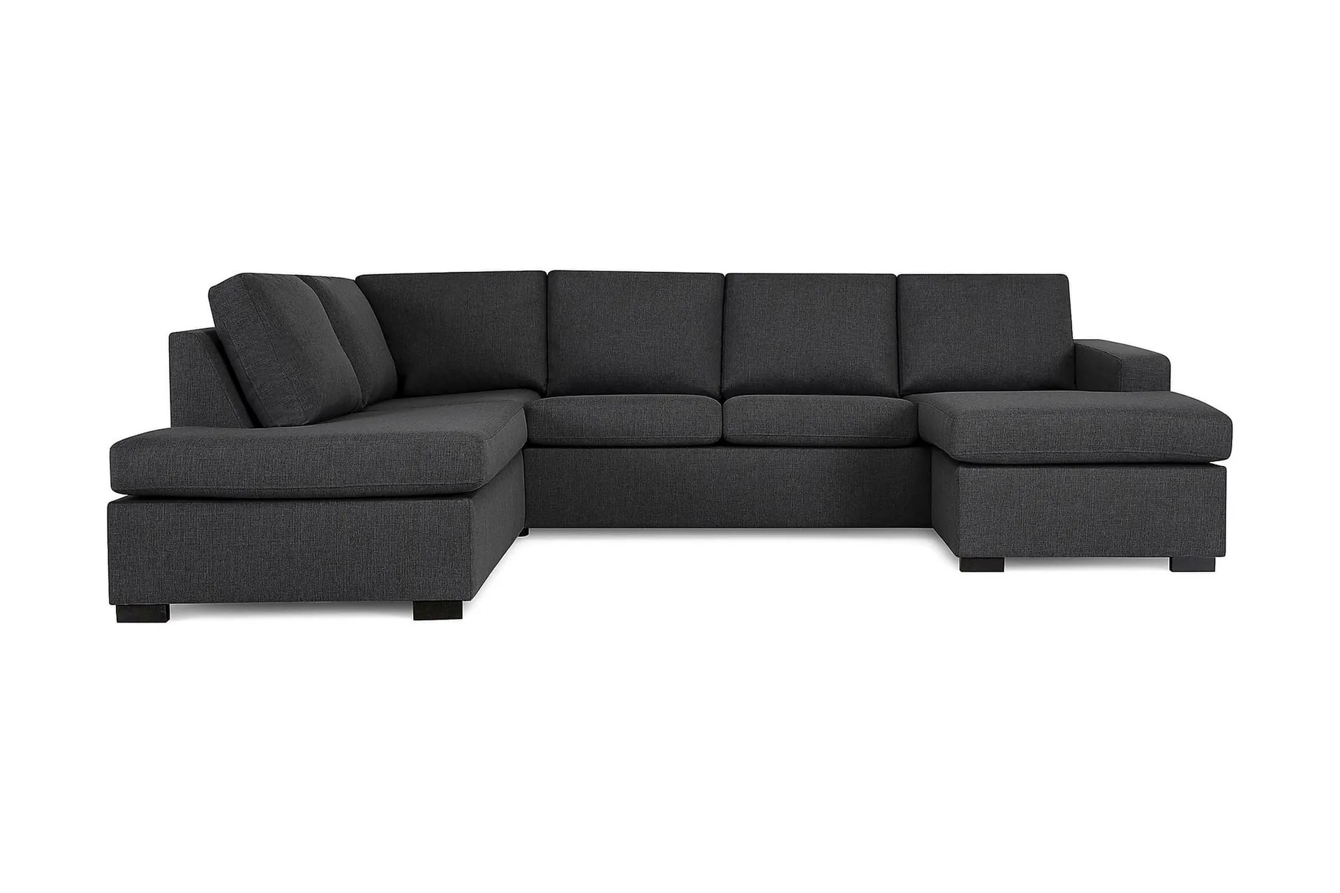 Crazy 4-seters Venstrevendt U-formet Large Sofa med Divan og Sjeselong i Stoff - Mørkegrå