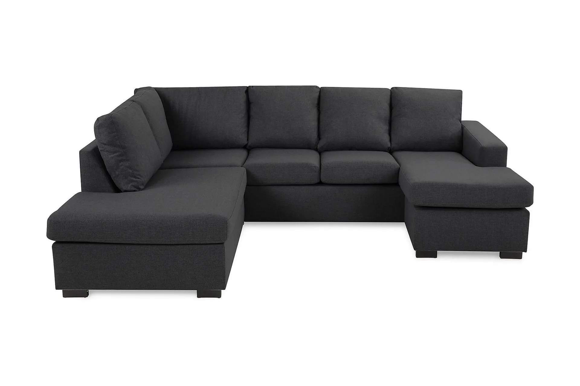 Crazy 4-seters Venstrevendt U-formet Small Sofa med Divan og Sjeselong i Stoff - Mørkegrå
