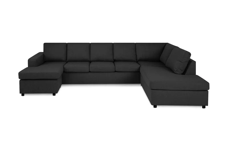 Crazy 5-seters Høyrevendt U-formet X-Large Sofa med Divan og Sjeselong i Stoff, Antrasitt