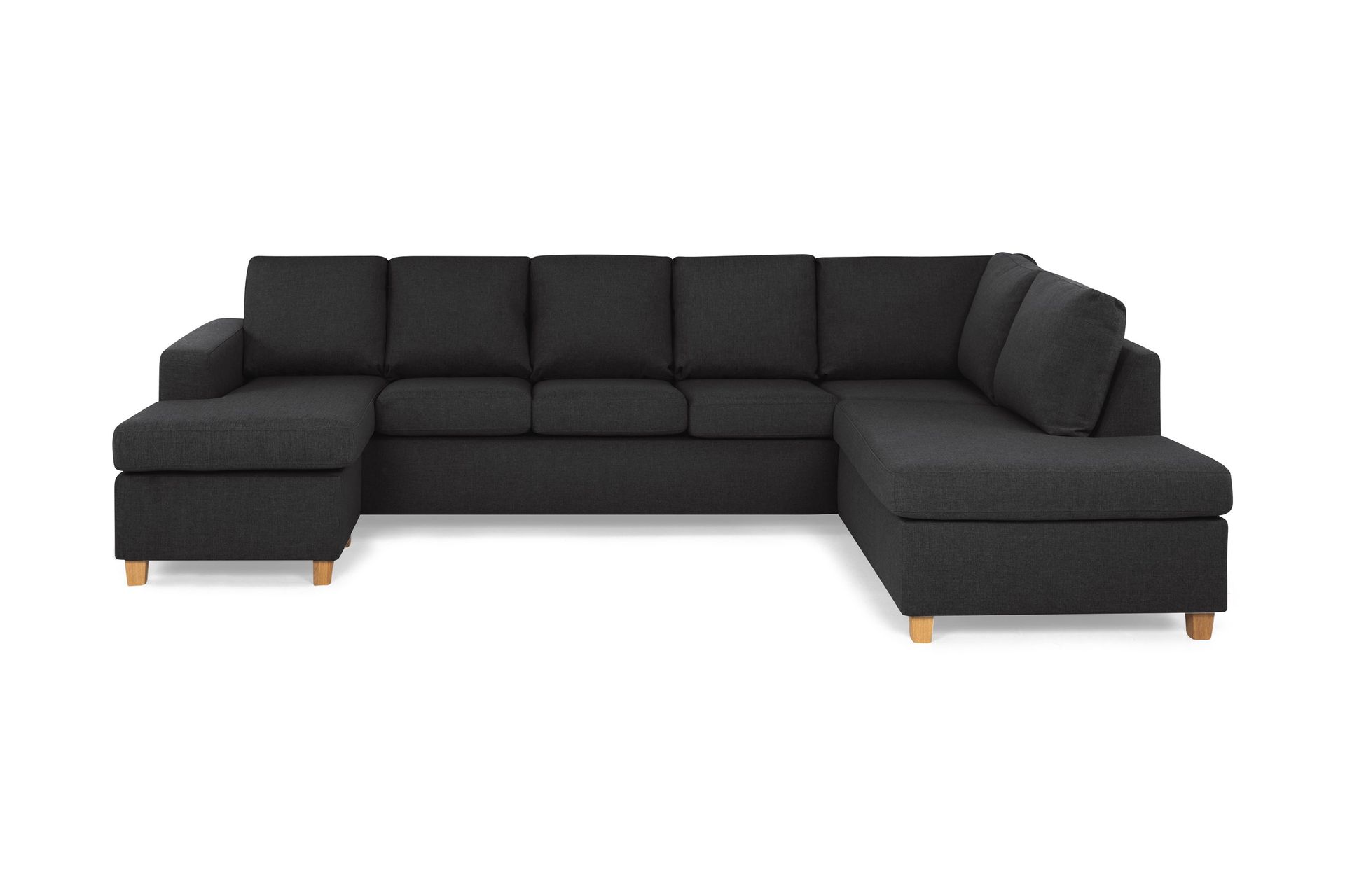 Crazy 5-seters Høyrevendt U-formet X-Large Sofa med Divan og Sjeselong i Stoff - Antrasitt