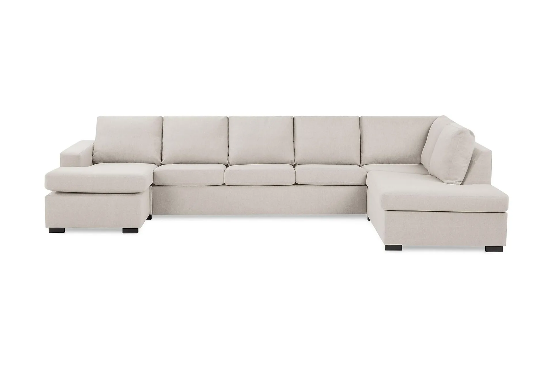 Crazy 5-seters Høyrevendt U-formet X-Large Sofa med Divan og Sjeselong i Stoff - Beige