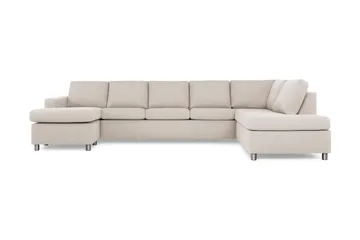 Crazy 5-seters Høyrevendt U-formet X-Large Sofa med Divan og Sjeselong i Stoff