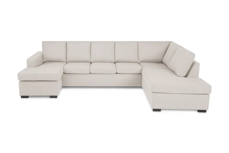 Crazy 5-seters Høyrevendt U-formet X-Large Sofa med Divan og Sjeselong i Stoff - Beige - Møbler - Sofaer - U-sofa