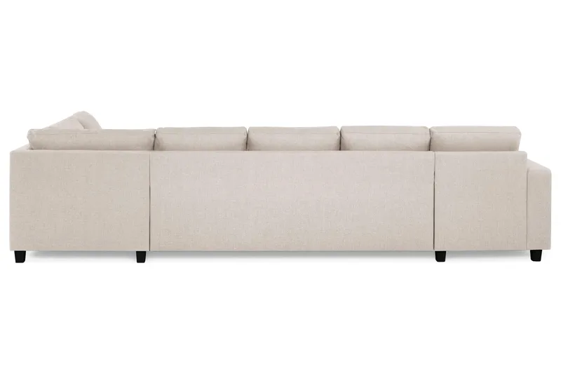 Crazy 5-seters Høyrevendt U-formet X-Large Sofa med Divan og Sjeselong i Stoff - Beige - Møbler - Sofaer - U-sofa