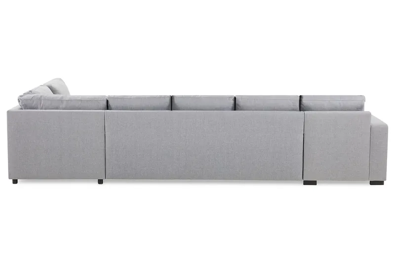 Crazy 5-seters Høyrevendt U-formet X-Large Sofa med Divan og Sjeselong i Stoff - Grå - Møbler - Sofaer - U-sofa