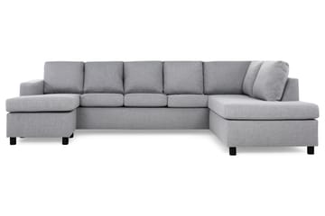 Crazy 5-seters Høyrevendt U-formet X-Large Sofa med Divan og Sjeselong i Stoff - Grå - Møbler - Sofaer - U-sofa
