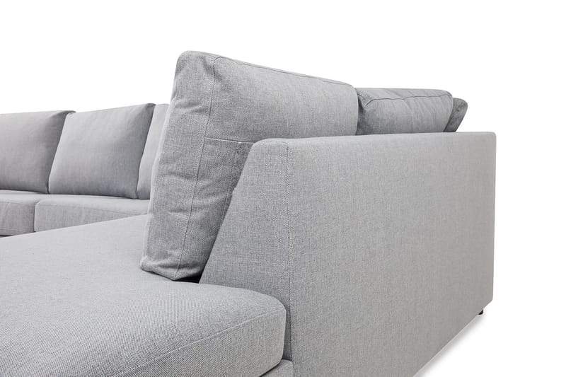 Crazy 5-seters Høyrevendt U-formet X-Large Sofa med Divan og Sjeselong i Stoff - Grå - Møbler - Sofaer - U-sofa