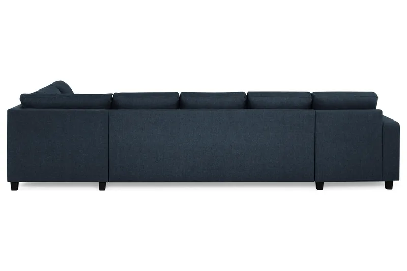 Crazy 5-seters Høyrevendt U-formet X-Large Sofa med Divan og Sjeselong i Stoff - Mørkeblå - Møbler - Sofaer - U-sofa