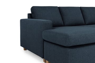 Crazy 5-seters Høyrevendt U-formet X-Large Sofa med Divan og Sjeselong i Stoff - Mørkeblå - Møbler - Sofaer - U-sofa
