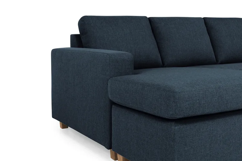 Crazy 5-seters Høyrevendt U-formet X-Large Sofa med Divan og Sjeselong i Stoff - Mørkeblå - Møbler - Sofaer - U-sofa