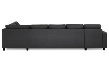 Crazy 5-seters Høyrevendt U-formet X-Large Sofa med Divan og Sjeselong i Stoff - Mørkegrå - Møbler - Sofaer - U-sofa
