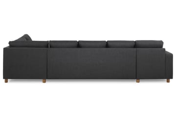 Crazy 5-seters Høyrevendt U-formet X-Large Sofa med Divan og Sjeselong i Stoff - Mørkegrå - Møbler - Sofaer - U-sofa