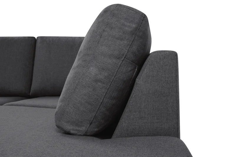 Crazy 5-seters Høyrevendt U-formet X-Large Sofa med Divan og Sjeselong i Stoff - Mørkegrå - Møbler - Sofaer - U-sofa