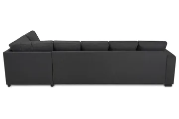 Crazy 5-seters Høyrevendt U-formet X-Large Sofa med Divan og Sjeselong i Stoff - Mørkegrå - Møbler - Sofaer - U-sofa