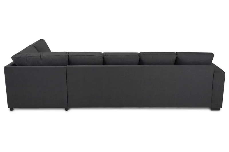 Crazy 5-seters Høyrevendt U-formet X-Large Sofa med Divan og Sjeselong i Stoff - Mørkegrå - Møbler - Sofaer - U-sofa