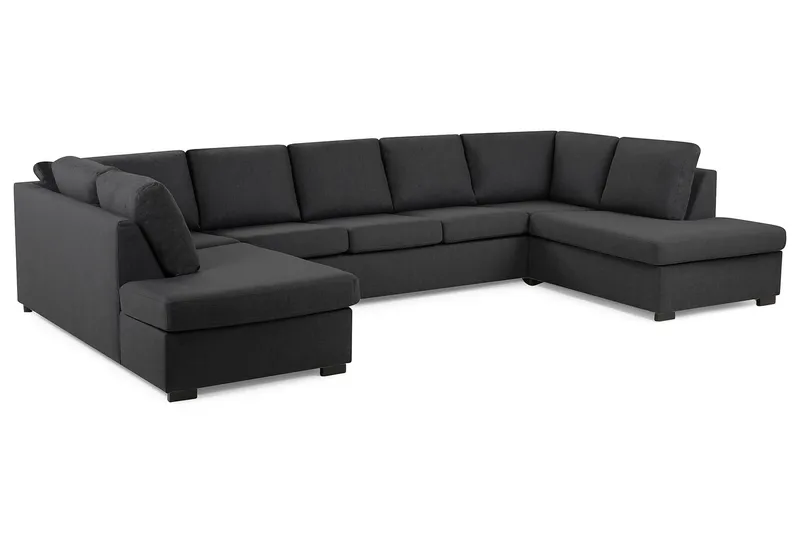 Crazy 5-seters U-formet Sofa med Dobbel Sjeselong i Stoff - Mørkegrå - Møbler - Sofaer - U-sofa