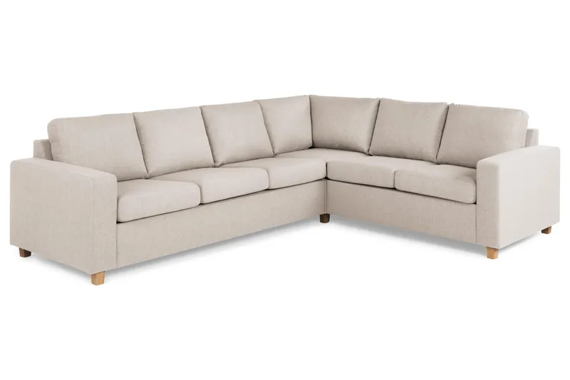Crazy 5-seters Vendbar L-formet Large Hjørnesofa i Stoff - Beige - Møbler - Sofaer - Hjørnesofa