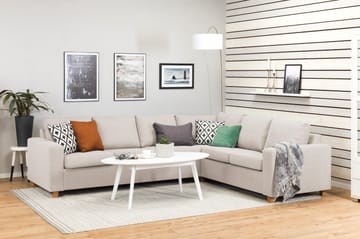 Crazy 5-seters Vendbar L-formet Large Hjørnesofa i Stoff - Beige - Møbler - Sofaer - Hjørnesofa