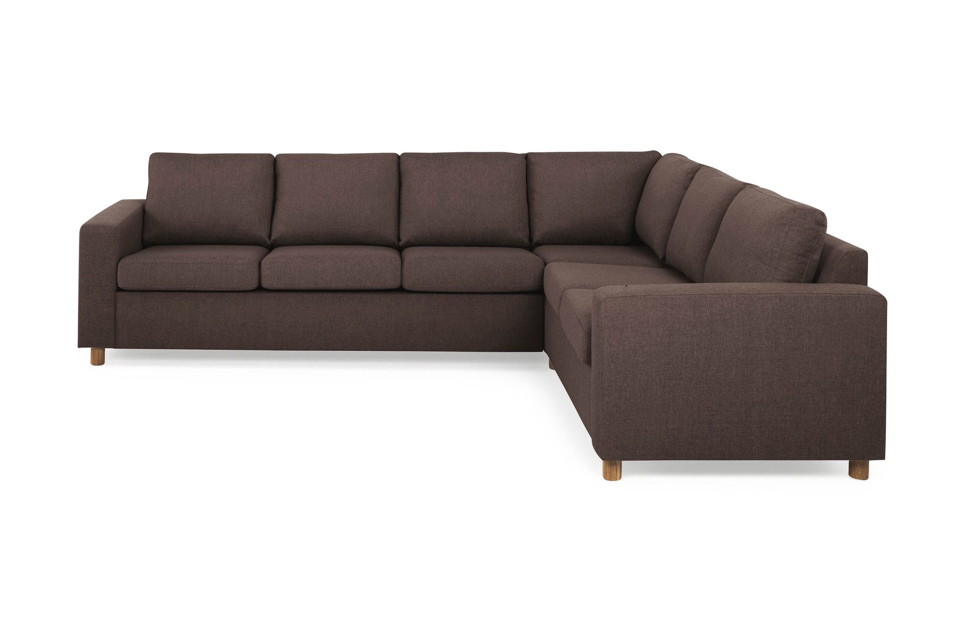 Crazy 5-seters Vendbar L-formet Large Hjørnesofa i Stoff - Brun