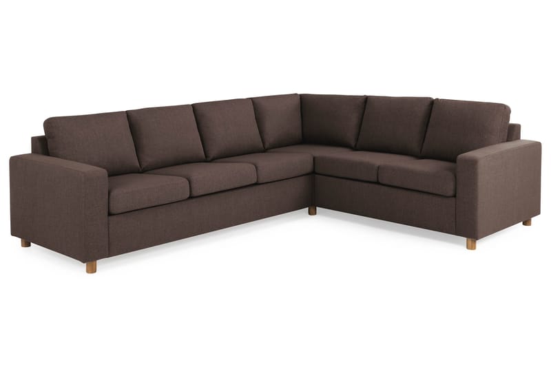 Crazy 5-seters Vendbar L-formet Large Hjørnesofa i Stoff - Brun - Møbler - Sofaer - Hjørnesofa