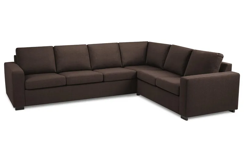 Crazy 5-seters Vendbar L-formet Large Hjørnesofa i Stoff - Brun - Møbler - Sofaer - Hjørnesofa