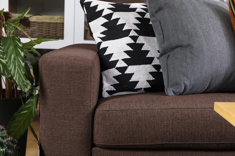Crazy 5-seters Vendbar L-formet Large Hjørnesofa i Stoff - Brun - Møbler - Sofaer - Hjørnesofa