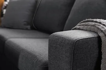 Crazy 5-seters Vendbar L-formet Large Hjørnesofa i Stoff - Mørkegrå - Møbler - Sofaer - Hjørnesofa