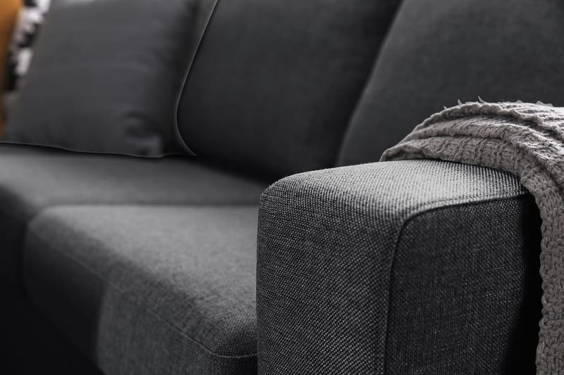 Crazy 5-seters Vendbar L-formet Large Hjørnesofa i Stoff - Mørkegrå - Møbler - Sofaer - Hjørnesofa