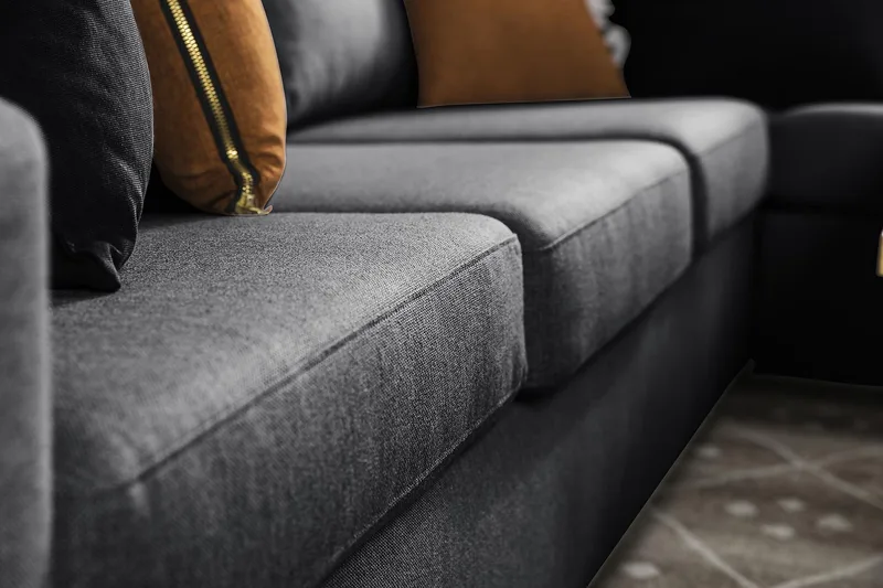 Crazy 5-seters Vendbar L-formet Large Hjørnesofa i Stoff - Mørkegrå - Møbler - Sofaer - Hjørnesofa
