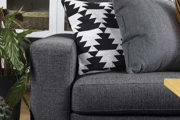 Crazy 5-seters Vendbar L-formet Large Hjørnesofa i Stoff - Mørkegrå - Møbler - Sofaer - Hjørnesofa