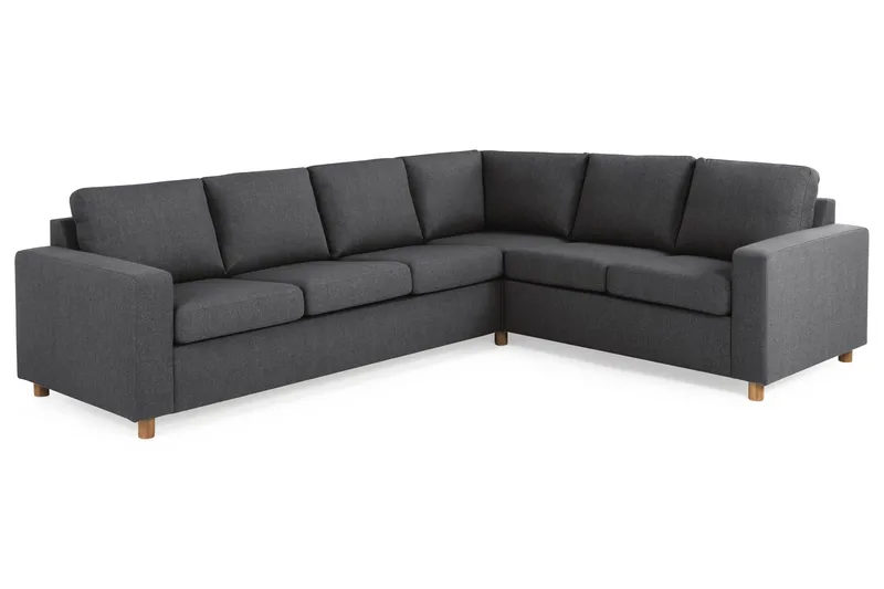 Crazy 5-seters Vendbar L-formet Large Hjørnesofa i Stoff - Mørkegrå - Møbler - Sofaer - Hjørnesofa