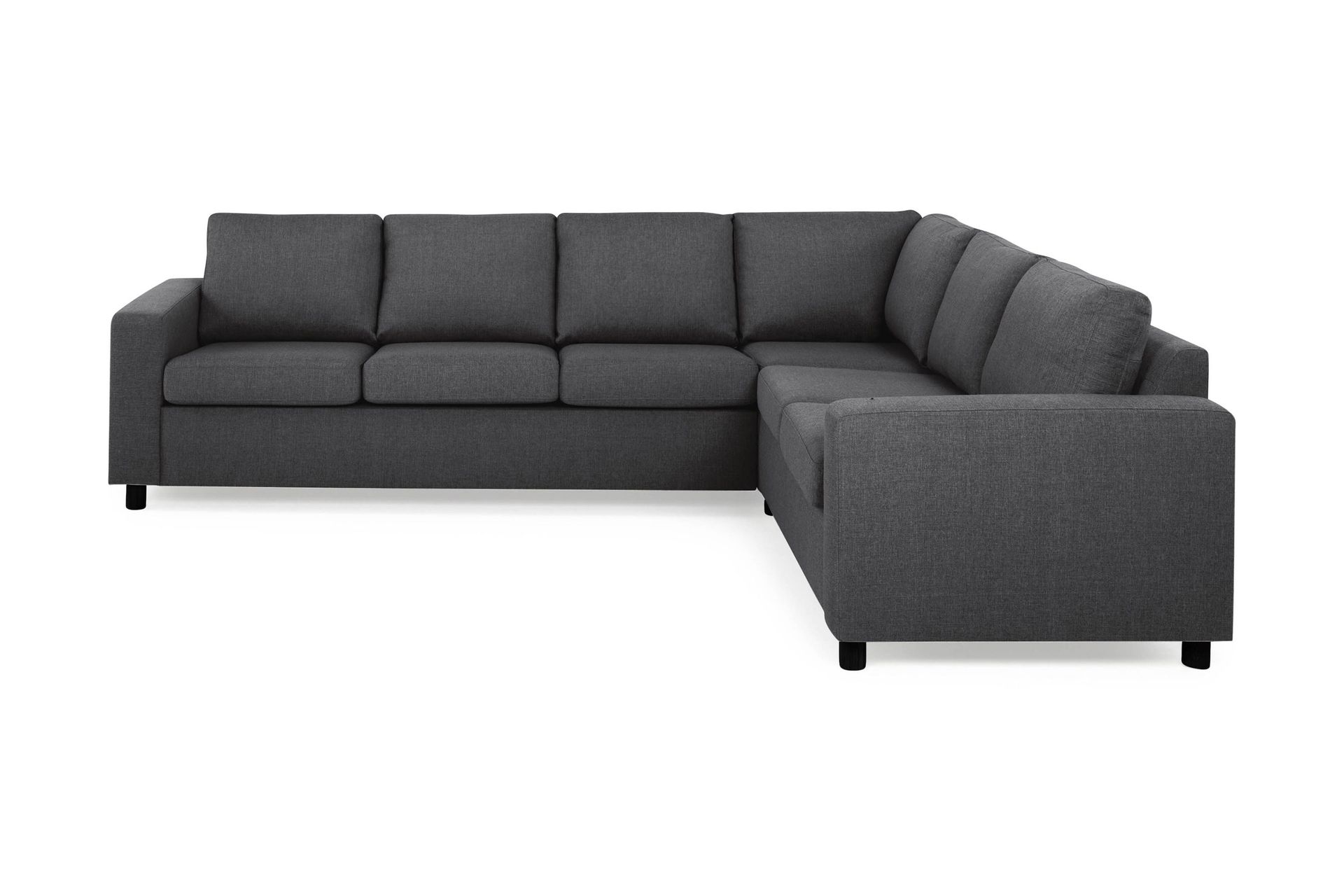 Crazy 5-seters Vendbar L-formet Large Hjørnesofa i Stoff - Mørkegrå
