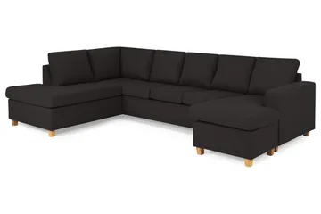 Crazy 5-seters Venstrevendt U-formet Sofa med Divan og Sjeselong i Stoff - Antrasitt - Møbler - Sofaer - U-sofa