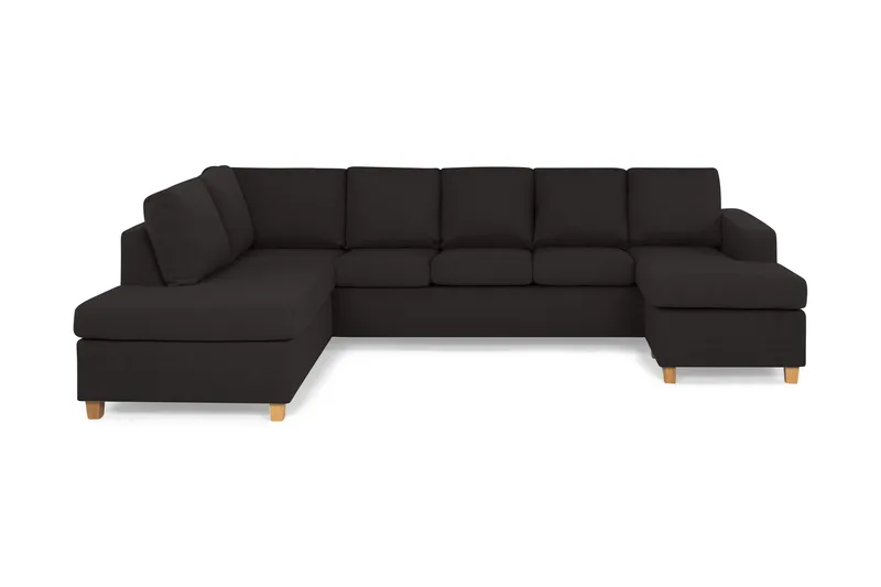 Crazy 5-seters Venstrevendt U-formet Sofa med Divan og Sjeselong i Stoff - Antrasitt - Møbler - Sofaer - U-sofa
