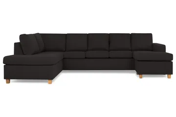 Crazy 5-seters Venstrevendt U-formet Sofa med Divan og Sjeselong i Stoff - Antrasitt - Møbler - Sofaer - U-sofa