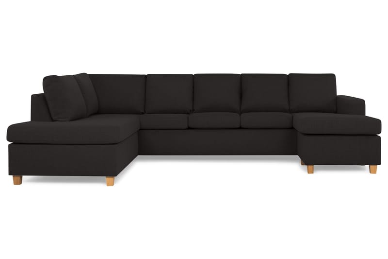 Crazy 5-seters Venstrevendt U-formet Sofa med Divan og Sjeselong i Stoff - Antrasitt - Møbler - Sofaer - U-sofa