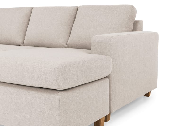 Crazy 5-seters Venstrevendt U-formet Sofa med Divan og Sjeselong i Stoff - Beige - Møbler - Sofaer - U-sofa