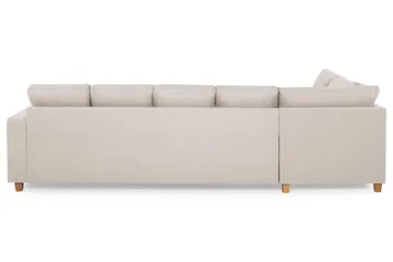 Crazy 5-seters Venstrevendt U-formet Sofa med Divan og Sjeselong i Stoff - Beige - Møbler - Sofaer - U-sofa
