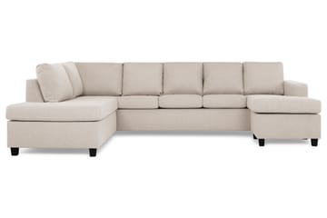 Crazy 5-seters Venstrevendt U-formet Sofa med Divan og Sjeselong i Stoff - Beige - Møbler - Sofaer - U-sofa