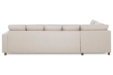 Crazy 5-seters Venstrevendt U-formet Sofa med Divan og Sjeselong i Stoff - Beige - Møbler - Sofaer - U-sofa