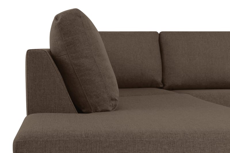 Crazy 5-seters Venstrevendt U-formet Sofa med Divan og Sjeselong i Stoff - Brun - Møbler - Sofaer - U-sofa