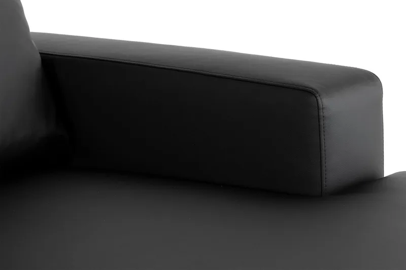 Crazy 5-seters Venstrevendt U-formet X-Large Sofa med Divan og Sjeselong i Kunstlær - Svart - Møbler - Sofaer - Skinnsofaer