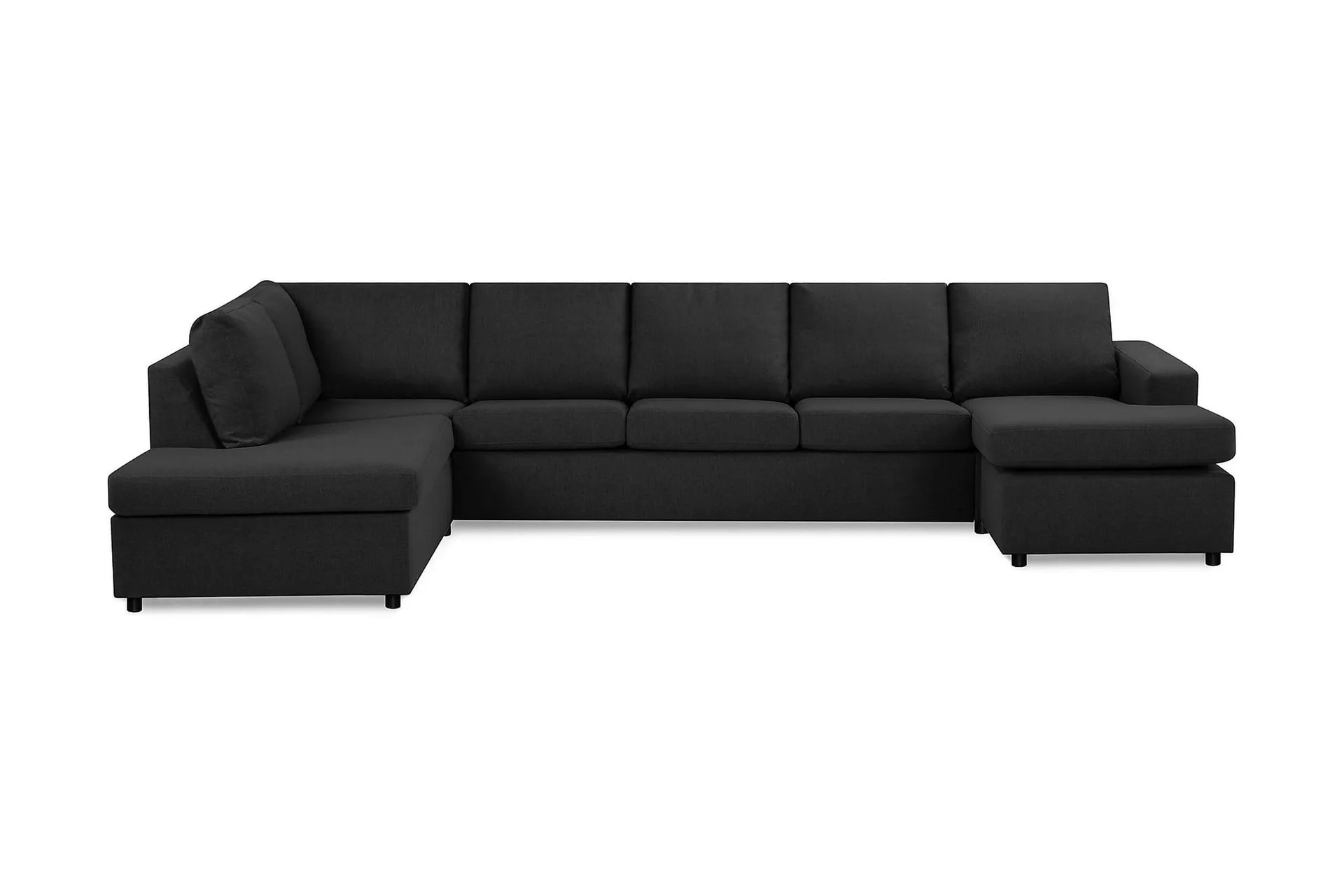 Crazy 5-seters Venstrevendt U-formet X-Large Sofa med Divan og Sjeselong i Stoff - Antrasitt