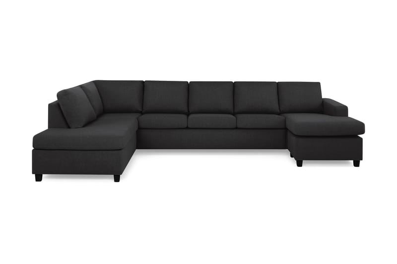 Crazy 5-seters Venstrevendt U-formet X-Large Sofa med Divan og Sjeselong i Stoff, Antrasitt