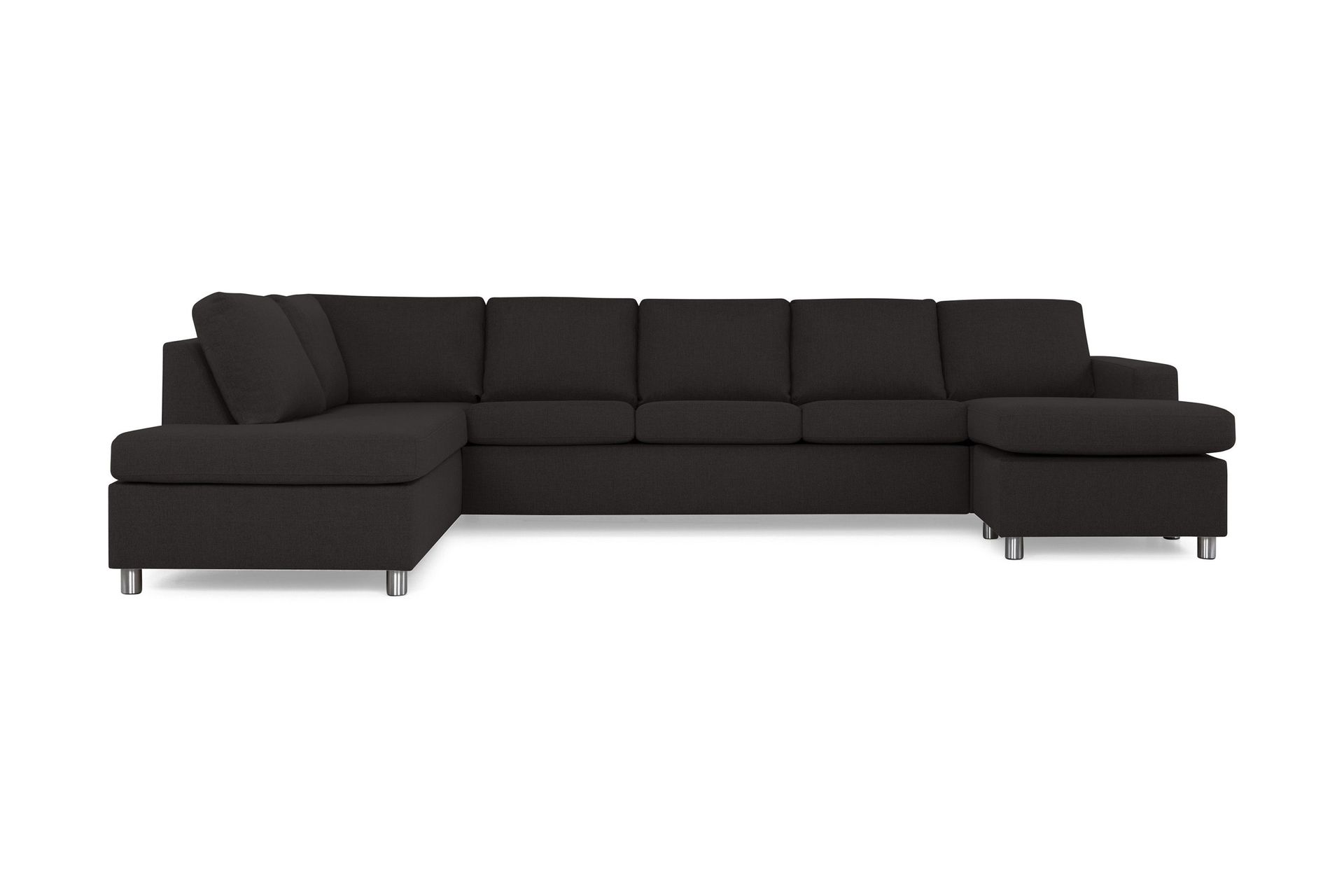 Crazy 5-seters Venstrevendt U-formet X-Large Sofa med Divan og Sjeselong i Stoff - Antrasitt