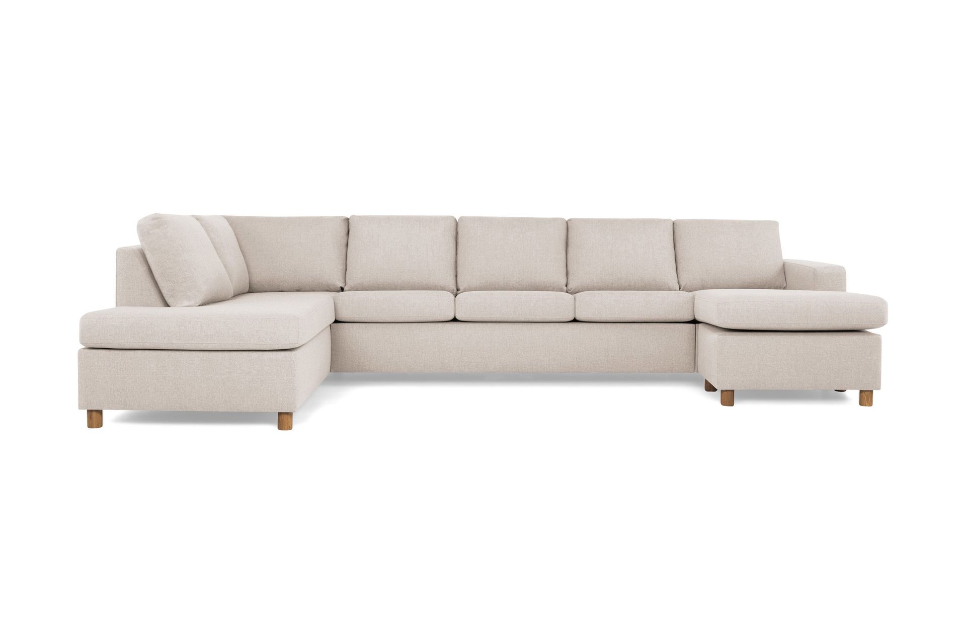 Crazy 5-seters Venstrevendt U-formet X-Large Sofa med Divan og Sjeselong i Stoff - Beige