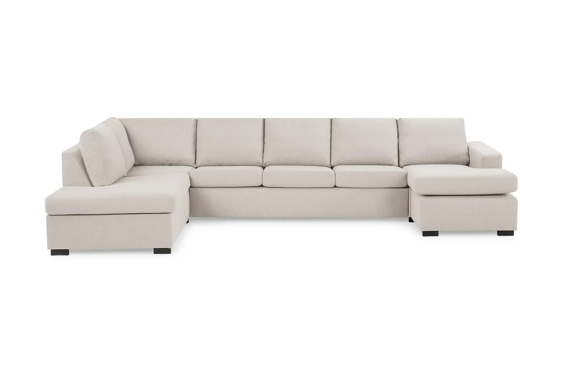 Crazy 5-seters Venstrevendt U-formet X-Large Sofa med Divan og Sjeselong i Stoff - Beige